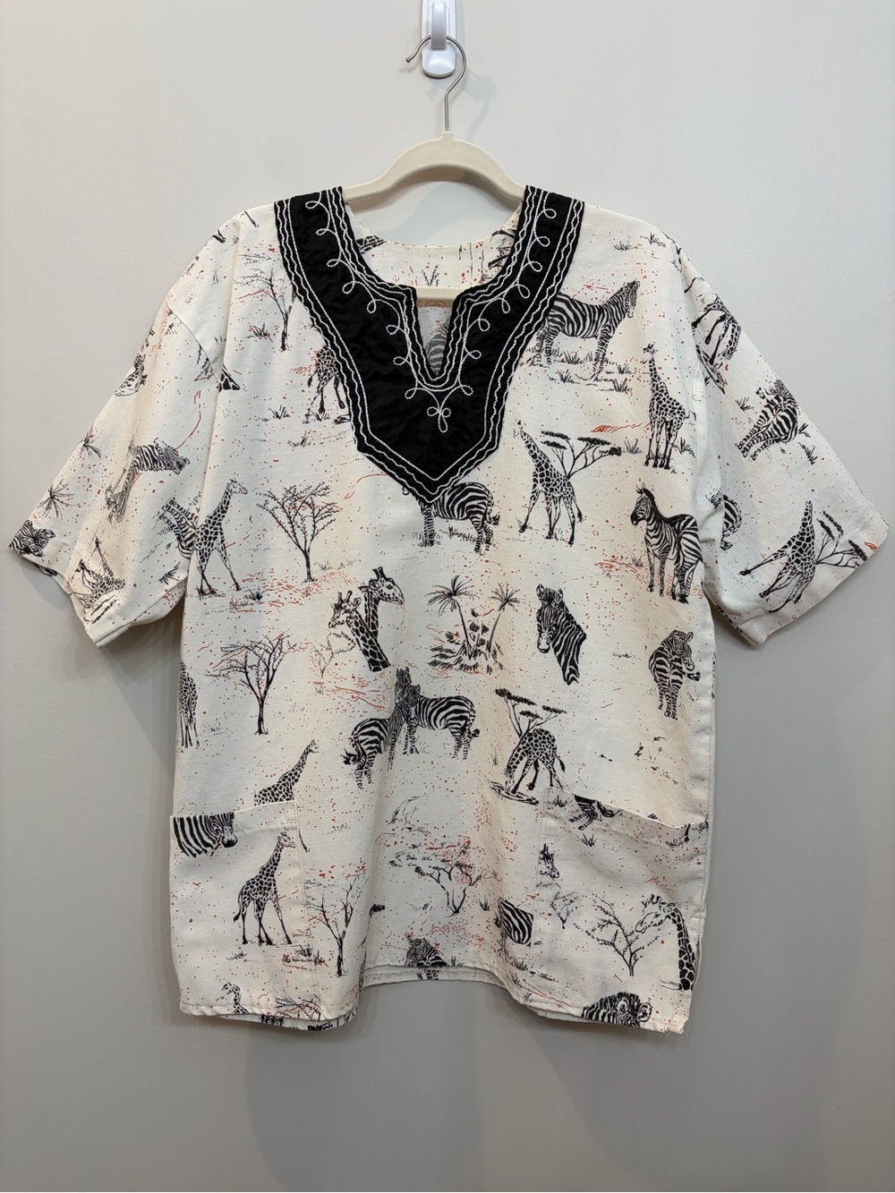 African Traditional Unisex Dashiki Shirt Safari Animal Print Size Men’s L
